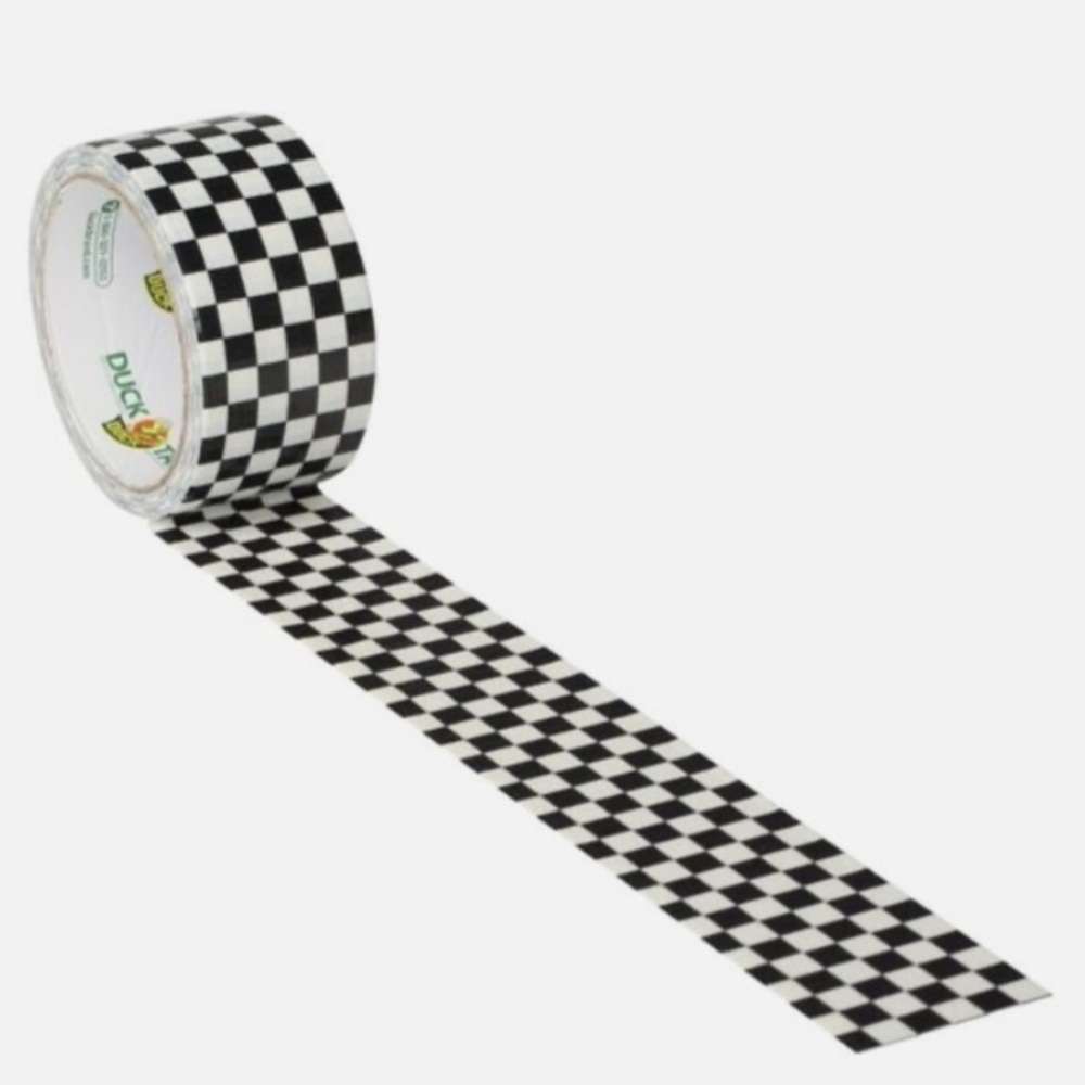 So Fun!! New in Box White/Black Checkered Duck Tape 1.88 in. Wide X 10 Yd Long